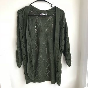 Green 3/4 Sleeve Cardigan